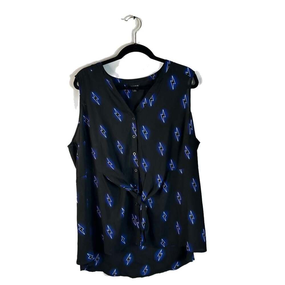Torrid Peplum Georgette Button-Front Tie-Front Blouse Size 2